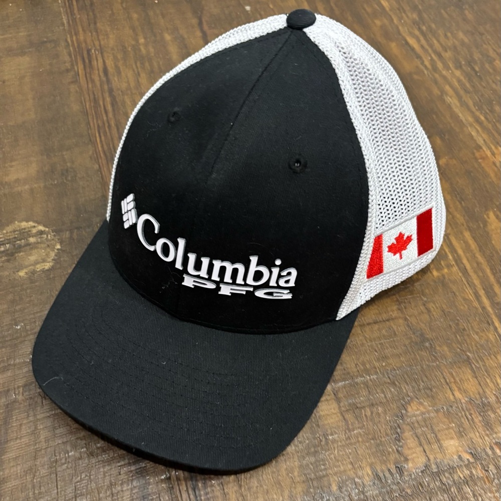 Columbia PFG black ball cap with white mesh
